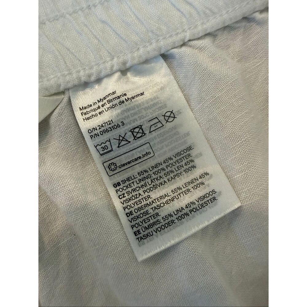 H&M linen blend wide leg pull on pant size M - Picture 5 of 6